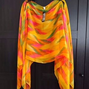Bijoux Terner Chiffon Poncho Two-Ways Wear NWT